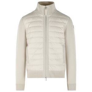 Moncler Padded Virgin Wool Cardigan With Ivory White Zip Men